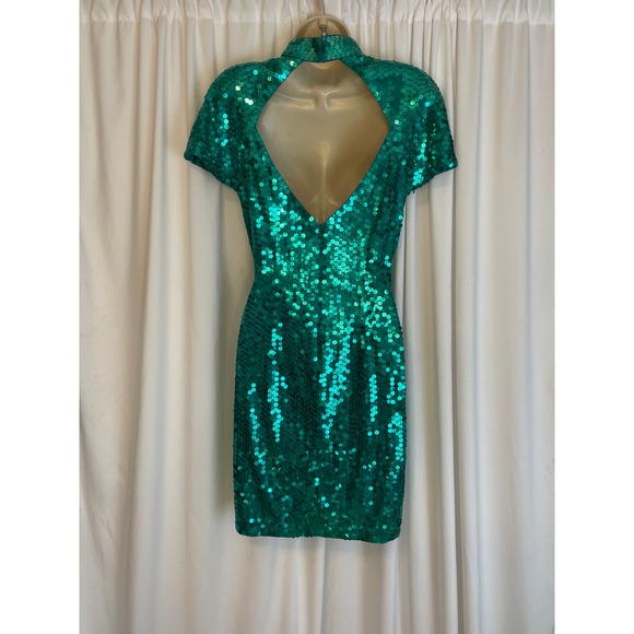 NITELINE BY DELLA ROUFOGALI, SIZE 10, EMERALD SEQUENCE DRESS - Picture 2 of 8